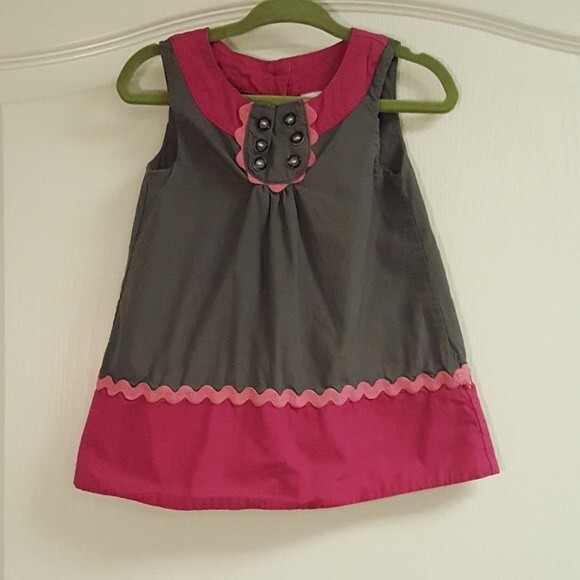 Lilly Wicket Pink Gray Cotton Dress Boho - Picture 1 of 3